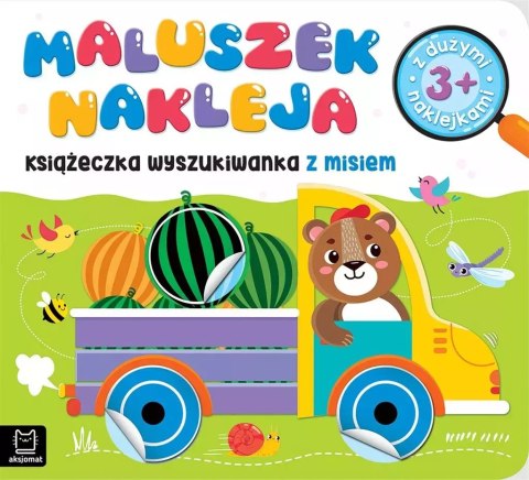 Maluszek nakleja Książeczka wyszukiwanka z misiem z dużymi naklejkami 3+