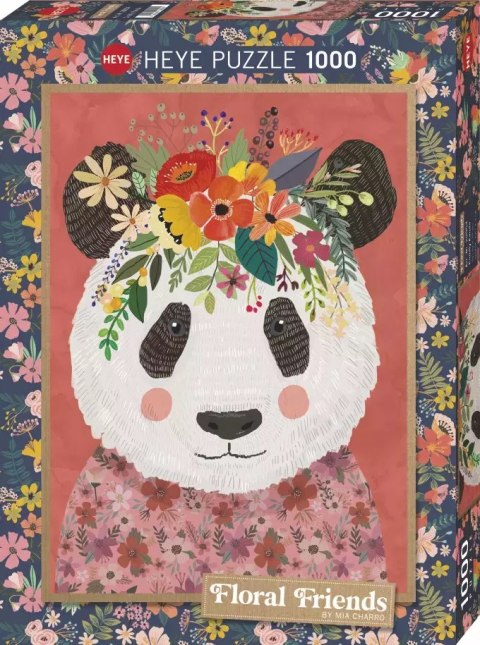 Puzzle 1000 elementów. Floral Friends. Panda, Mia Charro Puzzle 1000 elementów. Floral Friends. Panda, Mia Charro