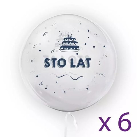 Zestaw 6 sztuk - "Sto lat", granatowy Zestaw 6 sztuk - "Sto lat", granatowy