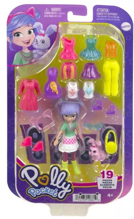 Polly Pocket. HKV88 Lalka z króliczkiem + 19 akcesoriów Polly Pocket. HKV88 Lalka z króliczkiem + 19 akcesoriów