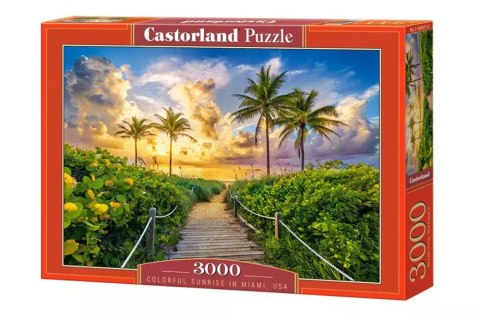 Puzzle 3000 elementów. Wschód słońca, palmy Miami, USA Puzzle 3000 elementów. Wschód słońca, palmy Miami, USA