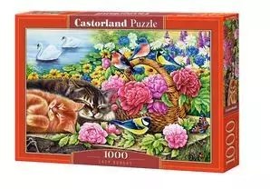 Puzzle 1000 elementów. Koty w kwiatach, leniwa niedziela Puzzle 1000 elementów. Koty w kwiatach, leniwa niedziela
