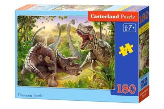 Puzzle 180 elementów. Walka dinozaurów