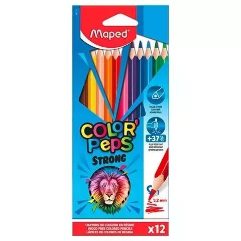 Kredki Colorpeps Strong trójkątne 12 kolorów Kredki Colorpeps Strong trójkątne 12 kolorów