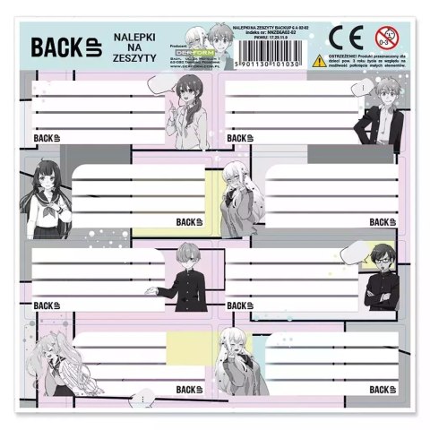 Nalepki na zeszyty BackUP Komiks Anime (25szt) Nalepki na zeszyty BackUP Komiks Anime (25szt)