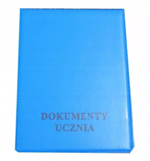 Okładka na dokumenty ucznia, pionowa, niebieska Okładka na dokumenty ucznia, pionowa, niebieska