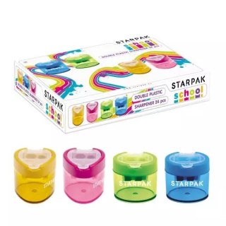 Temperówka, podwójna, plastikowa (24 sztuki), mix