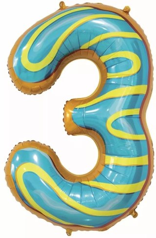 Balon foliowy. Cyfra 3, ciasteczko (78 cm)