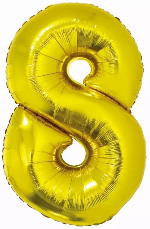 Balon foliowy. Cyfra 8, złota (76 cm) Balon foliowy. Cyfra 8, złota (76 cm)