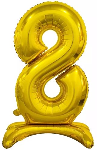Balon foliowy stojący. Cyfra 8 (74 cm), złota