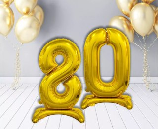 Balon foliowy stojący. Cyfra 8 (74 cm), złota