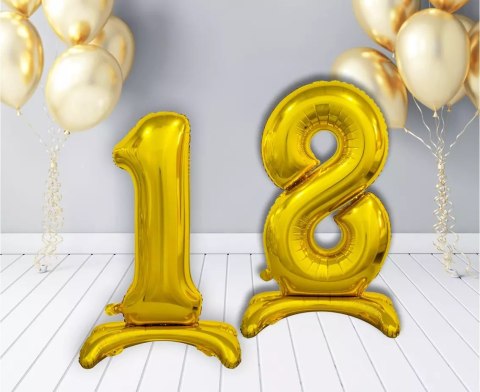 Balon foliowy stojący. Cyfra 8 (74 cm), złota Balon foliowy stojący. Cyfra 8 (74 cm), złota