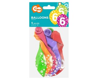 Balony lateksowe na 6 urodziny (5 sztuk)