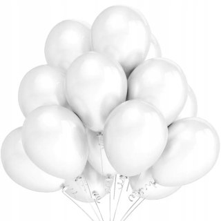 Balony metaliczne B&C, białe (10 sztuk)