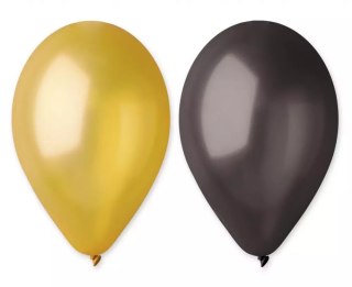 Balony metaliczne złote i czarne (50 sztuk)