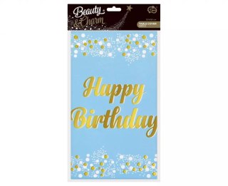 Obrus Fol 137x183cm Happy Birthday niebieski J.go Pbh