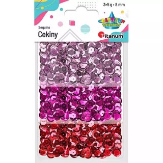 Ozdoba dekoracyjna Cekiny Metalc Okr 8mm 3kolx5g Pbh