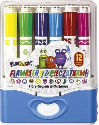 Pisaki Stempelki 12 kolorów Fun Joy pudełko Plast