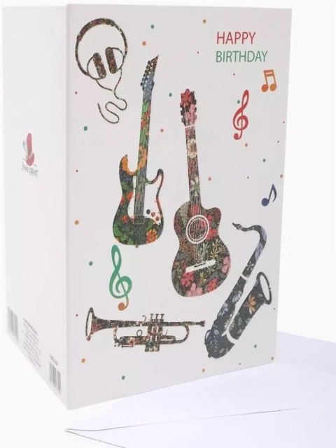 Karnet B6 NME-004 Brokat Urodziny Instrumenty Karnet B6 NME-004 Brokat Urodziny Instrumenty