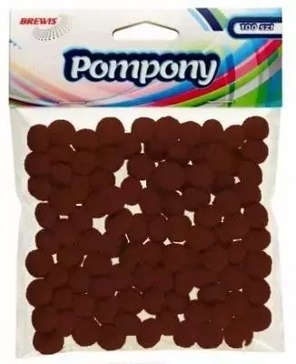 Pompony brązowe 10mm 100szt Pompony brązowe 10mm 100szt