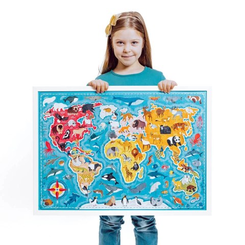 Puzzle 60 elementów. Puzzlove CzuCzu. Zwierzęta. Mapa Świata Puzzle 60 elementów. Puzzlove CzuCzu. Zwierzęta. Mapa Świata