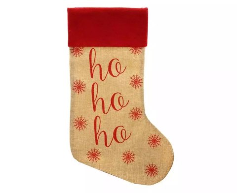 Skarpeta świąteczna z juty Ho Ho Ho 46cm Skarpeta świąteczna z juty Ho Ho Ho 46cm