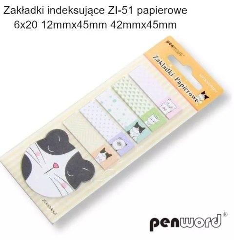 Zakładki indeksujące 12x45mm 6x20szt papierowe Zakładki indeksujące 12x45mm 6x20szt papierowe