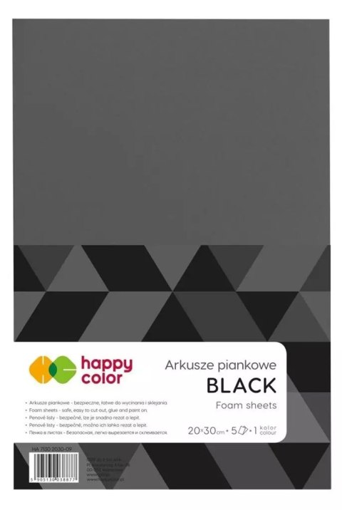 Arkusze piankowe A4 5szt czarne HAPPY COLOR Arkusze piankowe A4 5szt czarne HAPPY COLOR