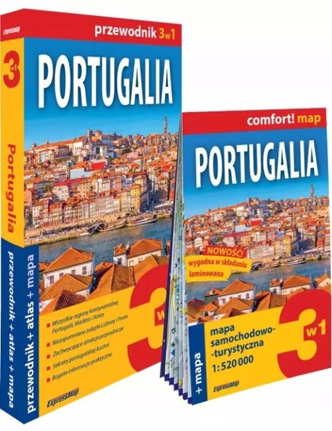 Portugalia 3w1: przewodnik + atlas + mapa