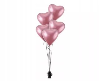 Balony platynowe j. różowe serca 12",6pc