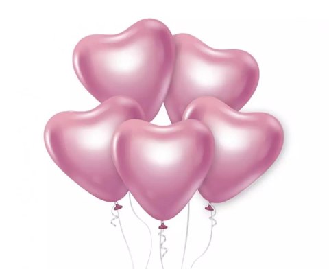 Balony platynowe j. różowe serca 12",6pc Balony platynowe j. różowe serca 12",6pc