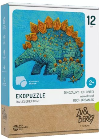 Ekopuzzle dwuelementowe. Dinozaury i ich dzieci