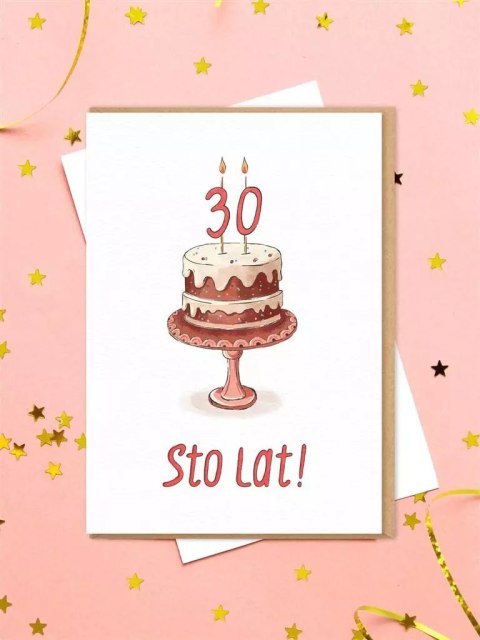 Karnet Urodziny - Tort 30