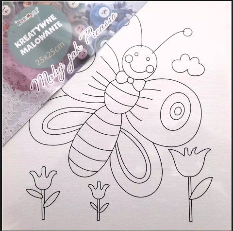 Obrazy do malowania Motylek 25cmx25cm Obrazy do malowania Motylek 25cmx25cm