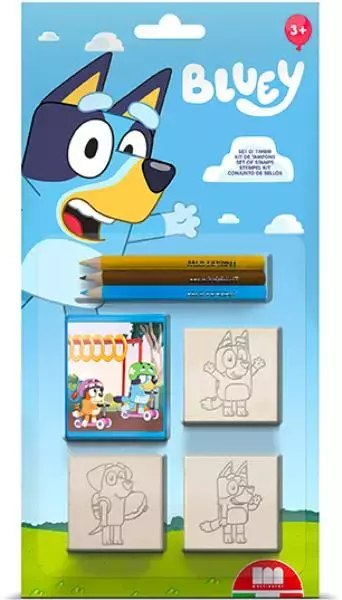 Pieczątki Bluey 3 szt blister 3120 Multiprint Pieczątki Bluey 3 szt blister 3120 Multiprint