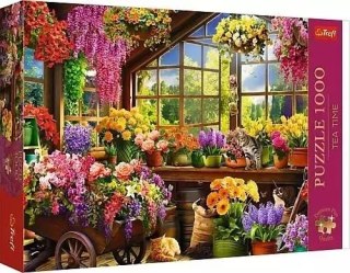 Puzzle 1000 elementów. Premium Plus. Tea Time. Przygotowania do wiosny