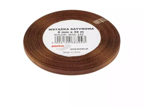 Wstążka satynowa brązowa 6mmx32m 2szt Wstążka satynowa brązowa 6mmx32m 2szt