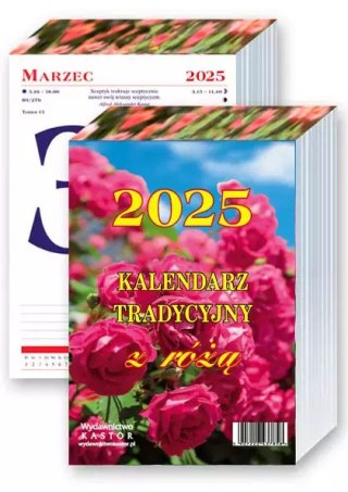Kalendarz Tradycyjny z różą 2025 duży zdzierak zrywany na karteczki