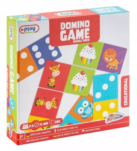 UKŁADANKA GRA LOGICZNA KOLOROWE DWUSTRONNE DOMINO