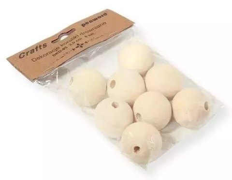Dekoracje koraliki drewniane 30mm 8szt Dekoracje koraliki drewniane 30mm 8szt