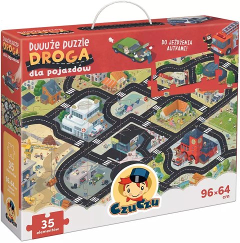 Duuuże puzzle 35 elementów. Droga dla pojazdów