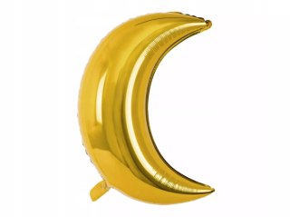 Balon foliowy złoty Księżyc z Księżycem 60 cm.