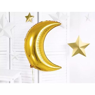 Balon foliowy złoty Księżyc z Księżycem 60 cm.