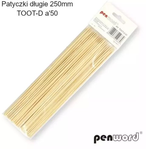 Drewniane patyczki długie 250mm 50szt Drewniane patyczki długie 250mm 50szt