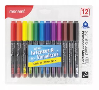Marker permanentny różne kolory Monami 12 szt.