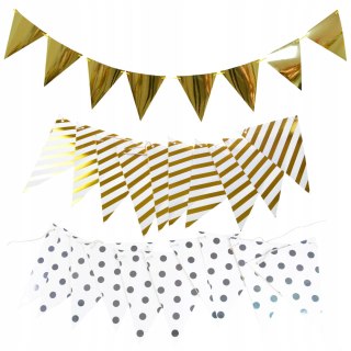 Girlanda party glamour złota baner flagi flagietki