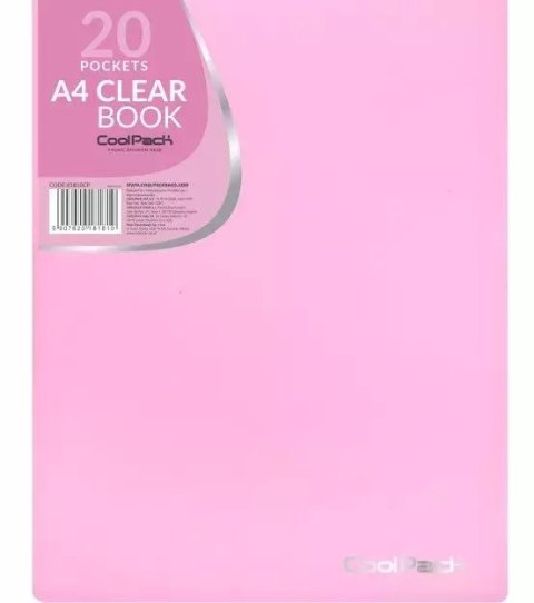 Teczka clear book A4 Coolpack Pastel 20 koszulek róż Teczka clear book A4 Coolpack Pastel 20 koszulek róż