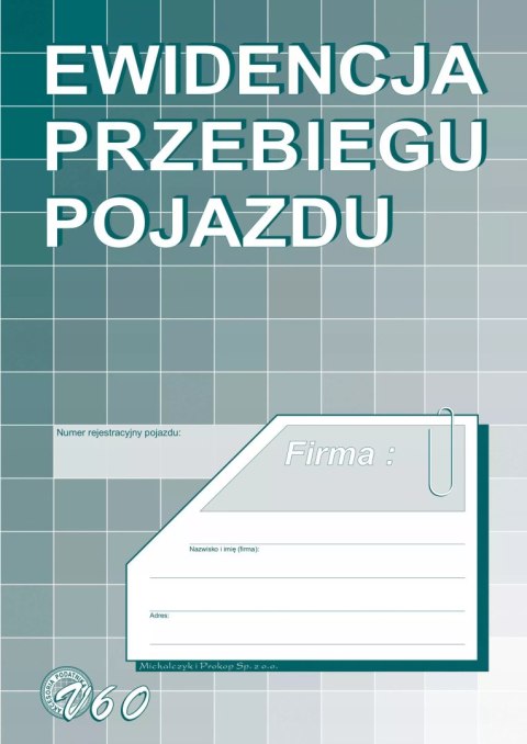 Ewidencja przebiegu pojazdu dla celów... V-60 Ewidencja przebiegu pojazdu dla celów... V-60