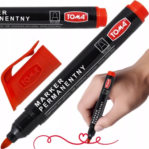 Marker permanentny Toma TO-202-02, czerwony