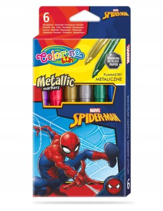 Flamastry metaliczne Colorino Kids 6 kolorów Spiderman
